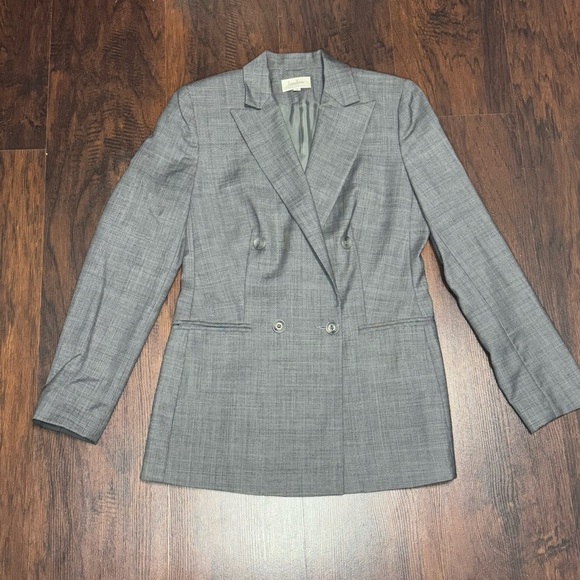 Neiman Marcus Gray Double Breasted Blazer with Notched Lapels 90s Vintage 6 EUC - Picture 15 of 16